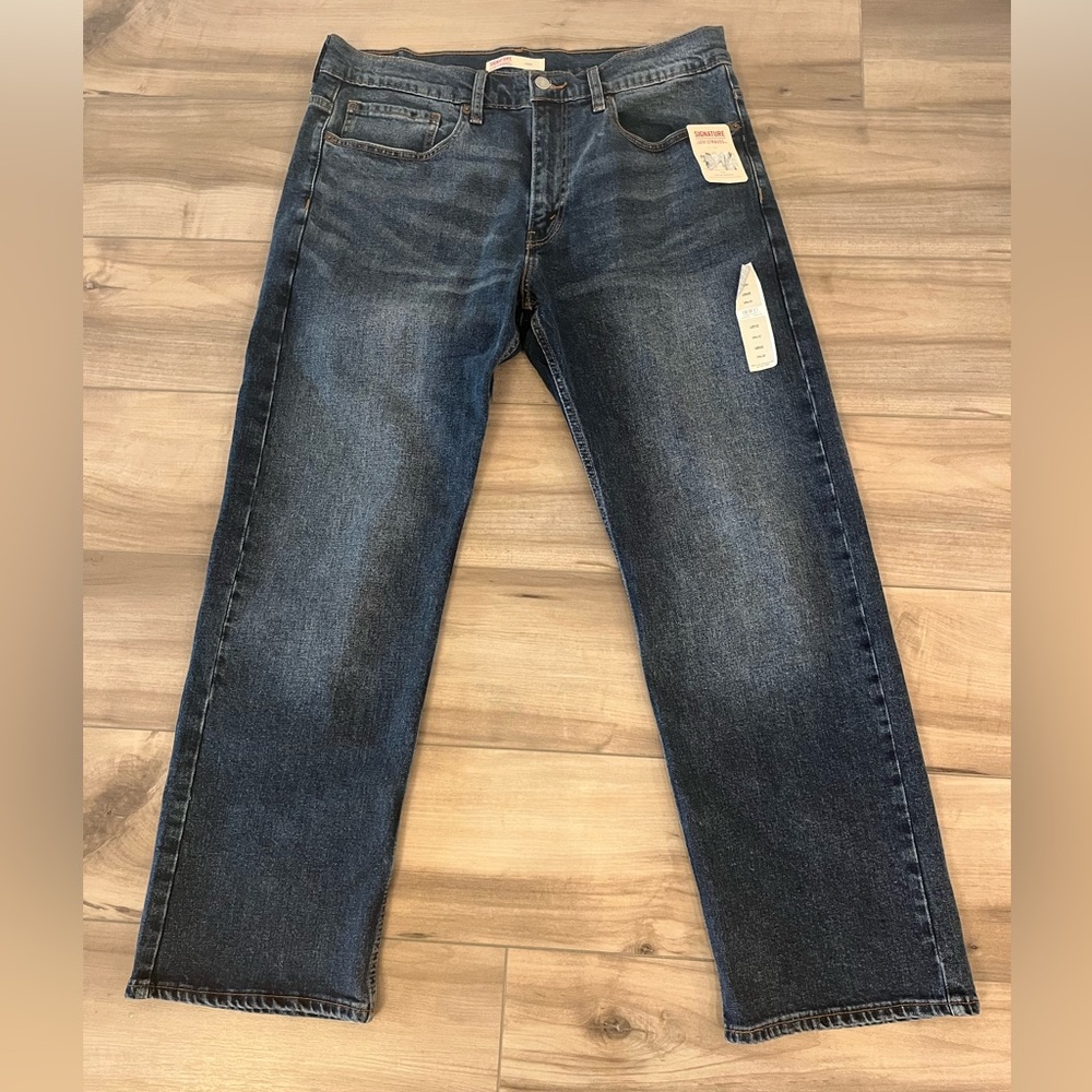Levi Strauss Signature Loose Mens 34X30 Flex Vintage-Inspired Mid-Rise Jeans
